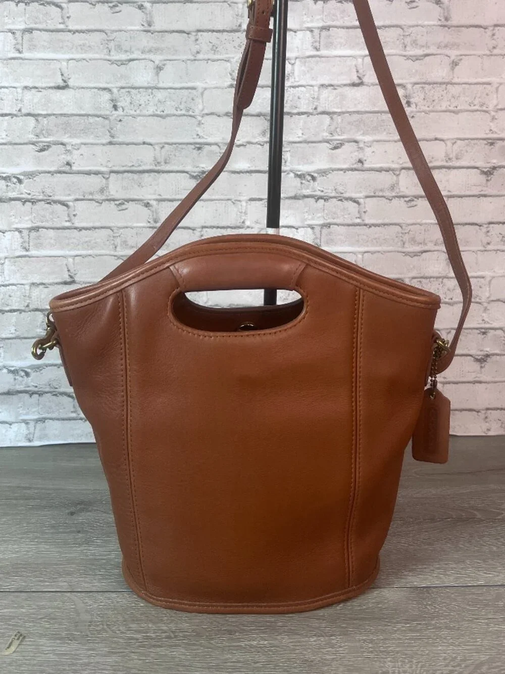 Vintage Coach Mini Shopper 9993 British Tan Leather Bag Made in USA 1996